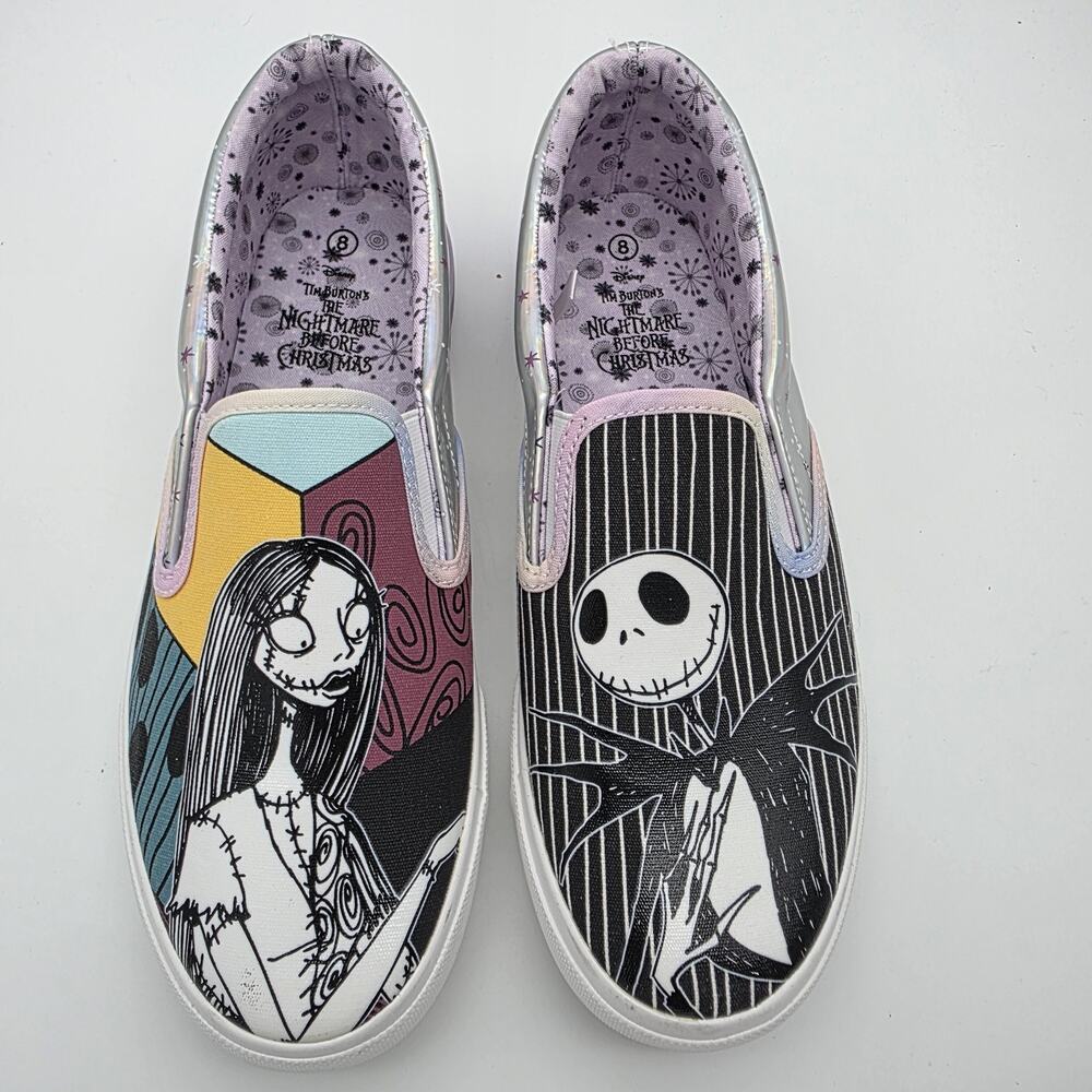 Disney Nightmare Before Christmas Jack Sally Slip On Shoes Women’s Size 8